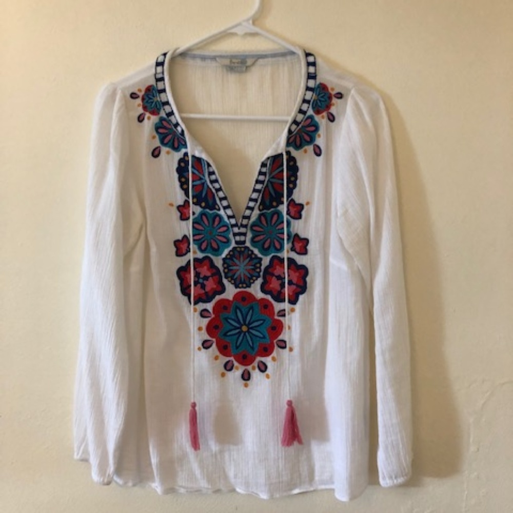 Boden Boho Peasant Blouse Size 6